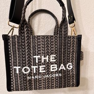 Marc Jacobs The Monogram Jacquard Small Tote Bag W/ Shoulder Strap